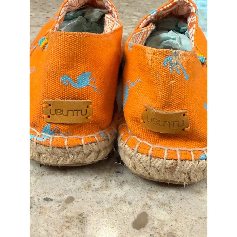 Ubuntu Life Afridrilles Flamingo Palm Canvas Espadrilles 8.5 Summer